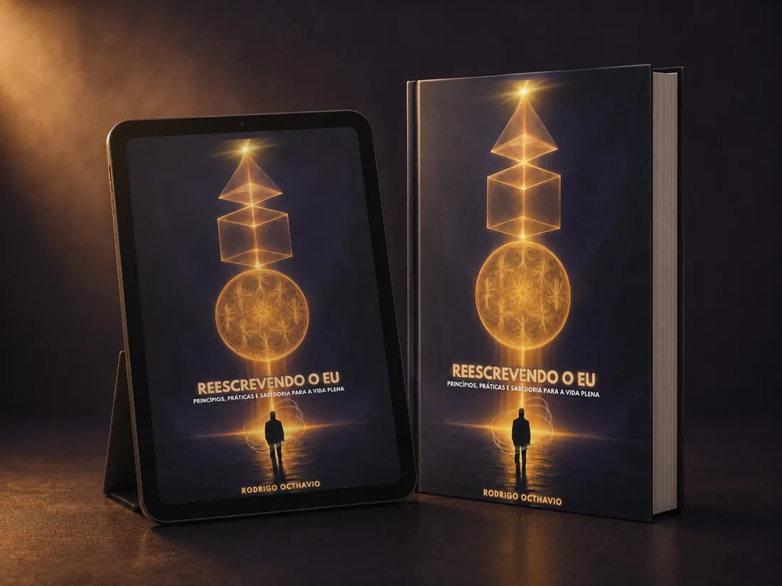 O livro Reescrevendo o Eu no tablet e em edicao impressa